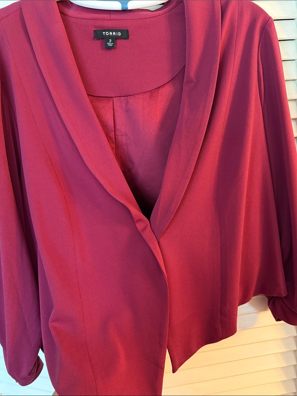torrid Deep Raspberry Open-Front Draped Blazer